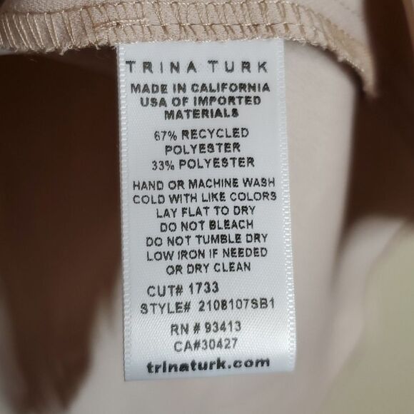 Trina Turk Rejoice Top Small Blush Nude Beige Split Sleeve Butterfly top - Picture 7 of 9